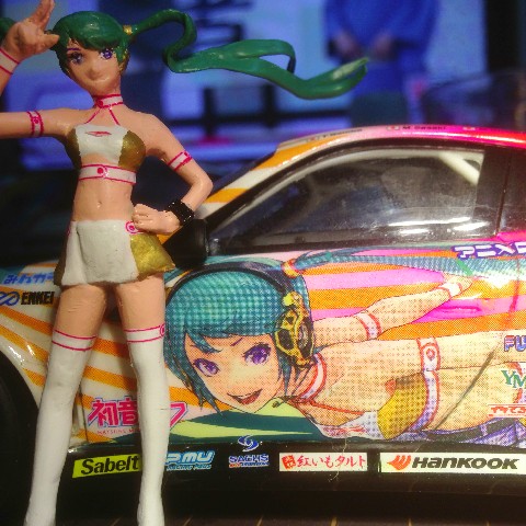 フジミ 1/24 ポルシェ 911 GT3R 初音ミク× GSR 完成写真 -5