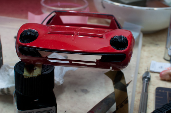 LAMBORGHINI MIURA P400SV（1/24 HASEGAWA）その１９　抜き作業-7