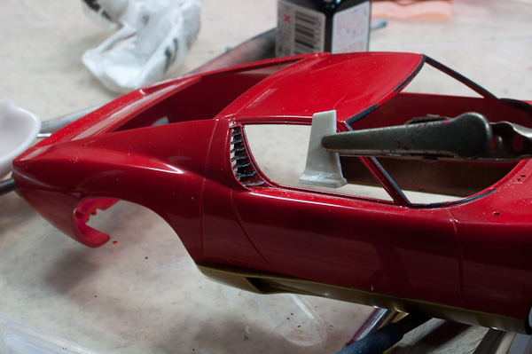 LAMBORGHINI MIURA P400SV（1/24 HASEGAWA）その20　抜き作業の続き-6