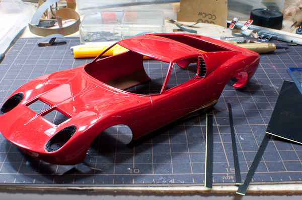 LAMBORGHINI MIURA P400SV（1/24 HASEGAWA）その21 窓枠-7