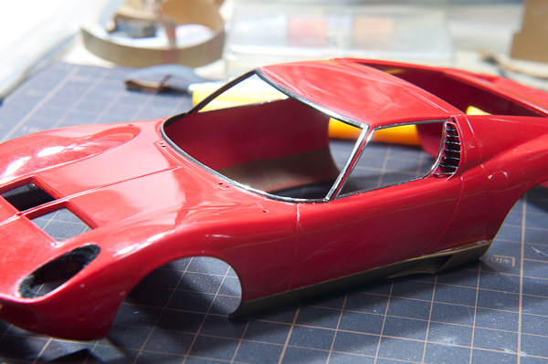 LAMBORGHINI MIURA P400SV（1/24 HASEGAWA）その21 窓枠-8