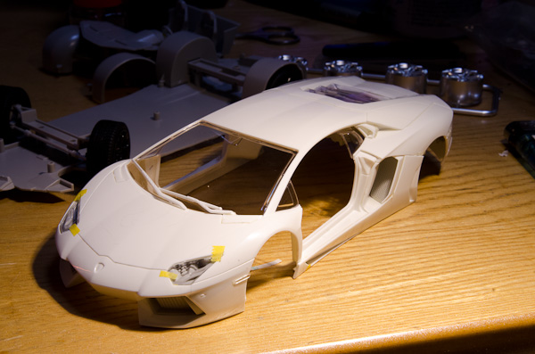 1/24 ランボルギーニ　アヴェンタドール　1/24　その２　仮組み-4