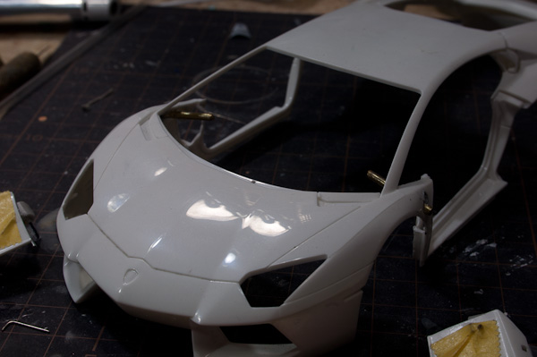 1/24 ランボルギーニ アヴェンタドール 1/24 その5 ガルウィングドアの可動化 続編-5
