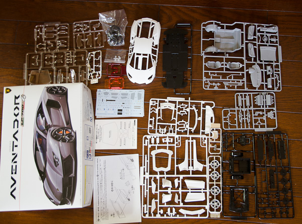 アベンダドール アオシマ版 仮組み-2